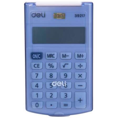 Калькулятор Deli E39217/BLUE синий 8-разр.