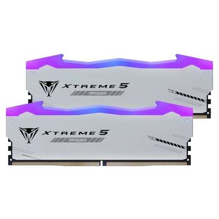 Модуль памяти DIMM 48Gb 2х24Gb DDR5 PC64000 8000MHz Patriot Memory Viper Xtreme 5 RGB Mpower White (PVXR548G80C38KM)