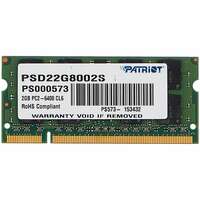 Модуль памяти SO-DIMM DDR2 2Gb PC6400 800Mhz PATRIOT (PSD22G8002S)