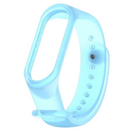 Ремешок прозрачный силиконовый Zibelino для Mi Band 5 голубой