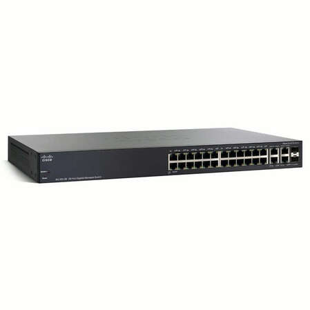 Коммутатор Cisco SG300-28 управляемый 24xGbLAN, 4x combo SFP/GbLAN, 19" (SRW2024-K9)