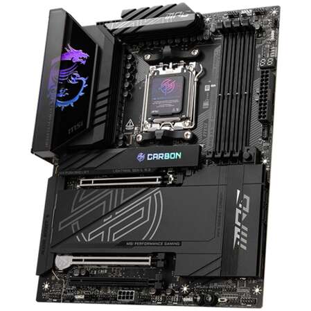 Материнская плата MSI MPG X870E Carbon WiFi Socket-AM5 AMD X870 4xDDR5, 4xSATA3, RAID, 4xM.2, 3xPCI-E16x, 9xUSB3.2, 2xUSB3.2 Type C, DP, HDMI, WiFi, 2xGlan, ATX Ret