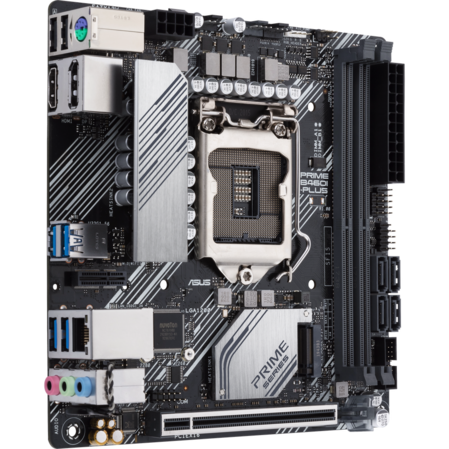 Материнская плата ASUS Prime B460I-Plus B460 Socket-1200 2xDDR4, 4xSATA3, RAID, 1xM.2, 1xPCI-E16x, 4xUSB3.2, DP, HDMI, Glan, mini-ITX