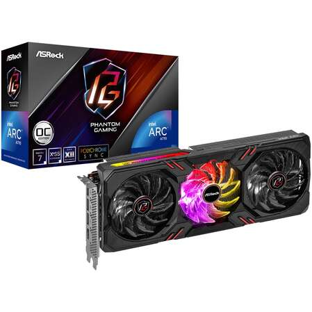 Видеокарта ASRock 16384Mb Intel Arc A770 Phantom Gaming 16GB OC (A770 PG 16GO) 3xDP, 1xHDMI, Ret