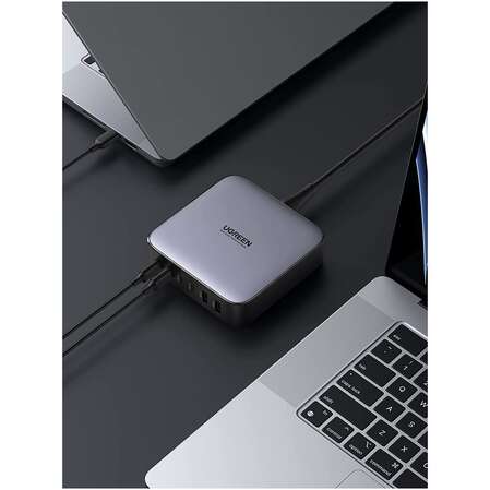 Сетевое зарядное устройство Ugreen CD271 (40914) 200W GaN 4xUSB-C + 2xUSB-A темно-серый