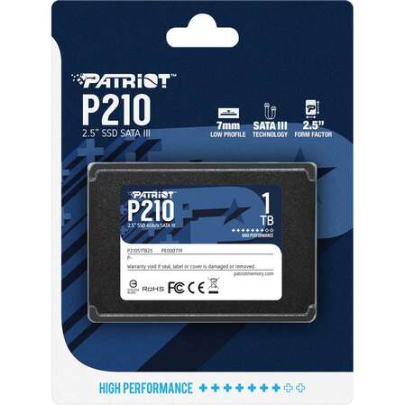 Внутренний SSD-накопитель 1024Gb PATRIOT P210 P210S1TB25 SATA3 2.5" 