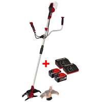 Аккумуляторный триммер Einhell PXC AGILLO 36/255, 2х18В,BL,нож+леска,вел.рукоятка +2акк.5.2Ач+ЗУ 2х3А 3411320SET