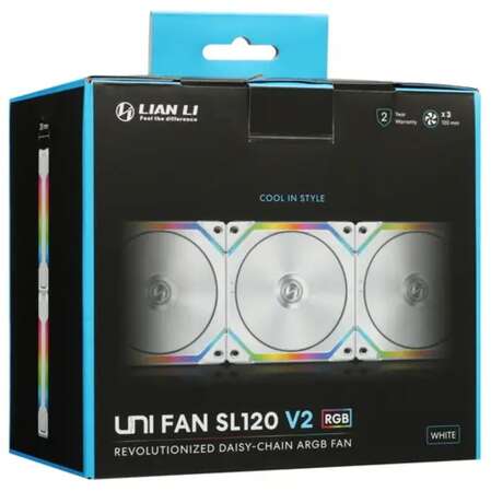 Вентилятор 120x120 Lian Li UNI Fan SL V2 120 ARGB PWM 2000rpm (3-Pack) White