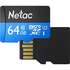 Карта памяти Micro SecureDigital 64Gb Netac SDXC class 10 (NT02P500STN-064G-R) + SD adapter