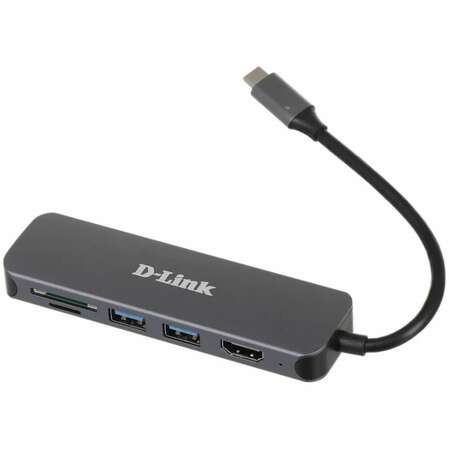 Док-станция D-Link DUB-2327/A1A USB-C 2xUSB3.0 1xUSB-C/PD3.0 1xHDMI 1xMicroSD/SD