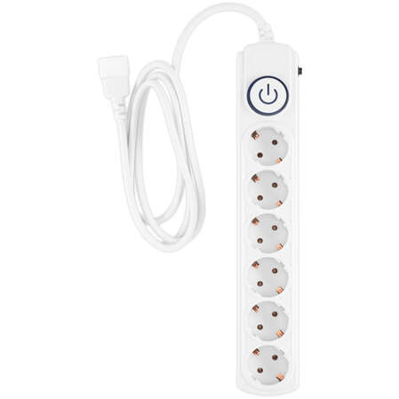 Сетевой фильтр Ippon BK-6-UPS-1.8-10-W 6 розеток 1.8м для подключения к UPS белый