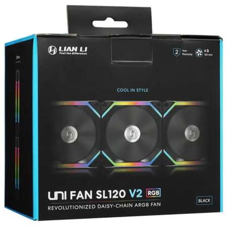 Вентилятор 120x120 Lian Li UNI Fan SL V2 120 ARGB PWM 2000rpm (3-Pack) Black