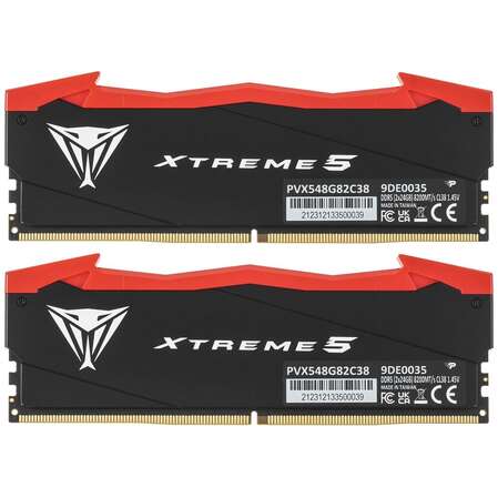 Модуль памяти DIMM 48Gb 2х24Gb DDR5 PC64000 8000MHz Patriot Memory Viper Xtreme 5 Black (PVX548G82C38K)
