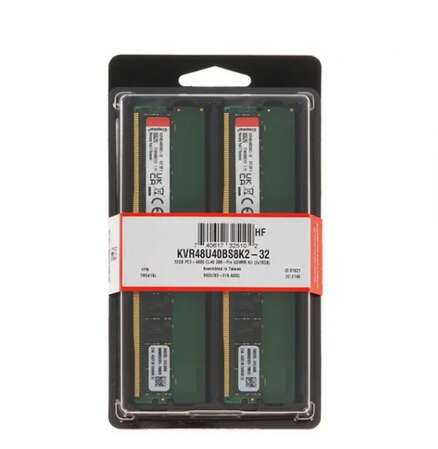 Модуль памяти DIMM 32Gb 2x16Gb DDR5 PC38400 4800MHz Kingston (KVR48U40BS8K2-32)