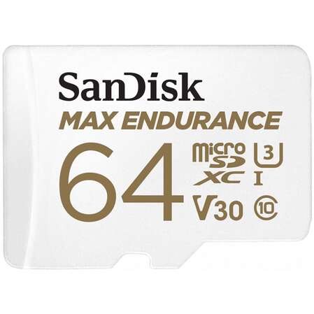 Карта памяти Micro SecureDigital 64Gb SanDisk MAX Endurance microSDXC class 10 UHS-1 U3 V30 (SDSQQVR-064G-GN6IA)