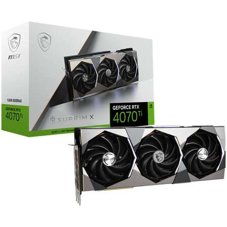 Видеокарта MSI GeForce RTX 4070 Ti 12288Mb, Suprim X 12G (RTX 4070 Ti Suprim X 12G) 1xHDMI, 3xDP, Ret