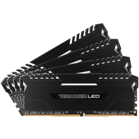 Модуль памяти DIMM 64Gb 4х16Gb DDR4 PC24000 3000MHz Corsair Vengeance Black Heat spreader, White LED, XMP 2.0 (CMU64GX4M4C3000C15)