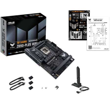 Материнская плата ASUS TUF Gaming Z890-Plus WiFi Z890 Soc-1851 4xDDR5, 4xSATA3, RAID, 4хM.2, 5xPCI-E16x, 6xUSB3.2, 2xUSB3.2 Type C, DP, HDMI, WiFi, 2.5Glan, ATX