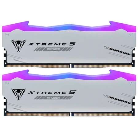 Модуль памяти DIMM 48Gb 2х24Gb DDR5 PC64000 8000MHz Patriot Memory Viper Xtreme 5 RGB Mpower White (PVXR548G80C38KM)