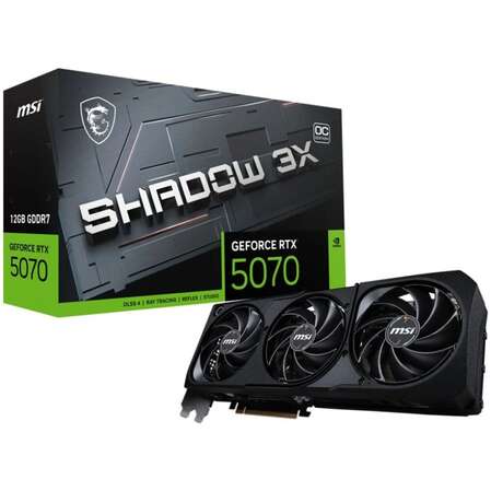 Видеокарта MSI GeForce RTX 5070 12288Mb, Shadow 3X 12 Gb (RTX 5070 12G Shadow 3X) 1xHDMI, 3xDP, Ret