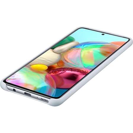Чехол для Samsung Galaxy A71 SM-A715 Silicone Cover серебристый