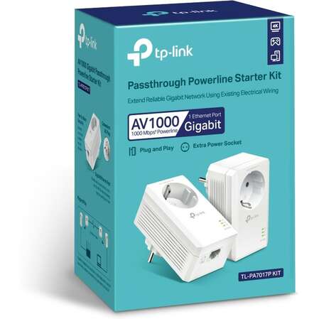 PowerLine TP-LINK TL-PA7017P KIT 1000Mbps с розеткой