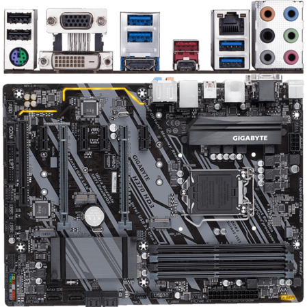 Материнская плата Gigabyte H370 HD3 H370 Socket-1151v2 4xDDR4, 4xSATA3, RAID, 2хM.2, 2xPCI-E16x, 5xUSB3.1, 1xUSB Type C, D-Sub, DVI-D, HDMI, Glan, ATX