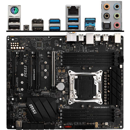 Материнская плата MSI X299 Raider X299 Socket-2066 8xDDR4, 8xSATA3, RAID, 2xM.2, U.2, 4xPCI-E16x, 1xUSB type C, 5xUSB3.1, Glan ATX, Ret