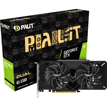 Видеокарта Palit GeForce GTX 1660 Ti 6144Mb, Dual 6G (NE6166T018J9-1160C) DVI-D, HDMI, DP, Ret