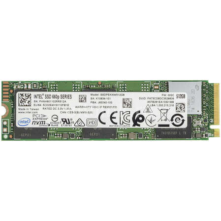 Внутренний SSD-накопитель 512Gb Intel SSDPEKNW512G8X1 660p-Series M.2 2280 PCIe NVMe 3.0 x4