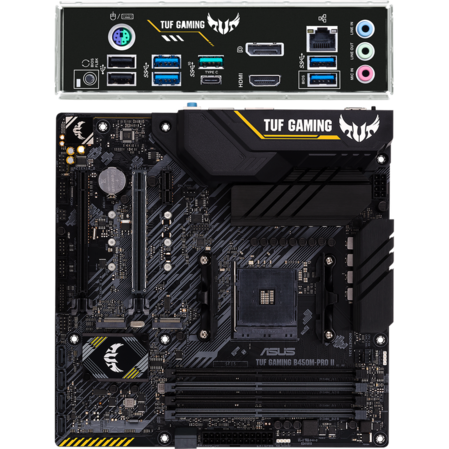 Материнская плата ASUS TUF Gaming B450M-Pro II B450 Socket AM4 4xDDR4, 6xSATA3, RAID, 2xM.2, 2xPCI-E16x, 5xUSB3.1, 1xUSB3.1 Type C, DP, HDMI, Glan, mATX