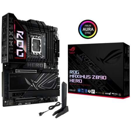 Материнская плата ASUS ROG Maximus Z890 Hero Z890 Soc-1851 4xDDR5, 4xSATA3, RAID, 6хM.2, 4xPCI-E16x, 9xUSB3.2, 2xUSB3.2 Type C, DP, HDMI, WiFi, 2xGlan, ATX