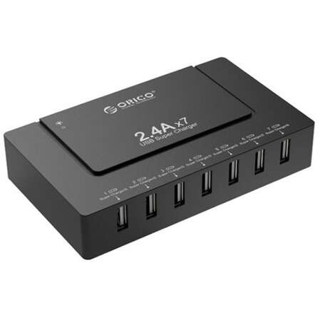 Сетевое зарядное устройство Orico DCP-7U-BK 7 USB, 16.8А черное 