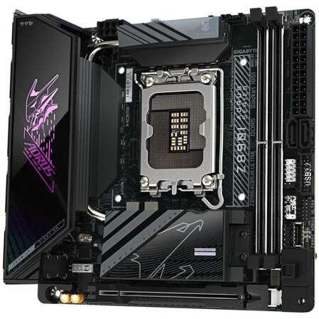 Материнская плата Gigabyte Z890I AORUS Ultra Z890 Soc-1851 2xDDR5, 2xSATA3, RAID, 2хM.2, 1xPCI-E16x, 5xUSB3.2, 1xUSB3.2 Type C, DP, HDMI, WiFi, 5Glan, Mini-ITX