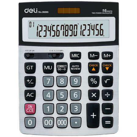 Калькулятор Deli E39265 серый 16-разр.