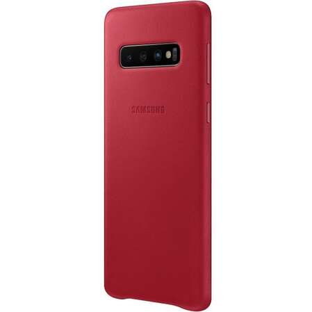 Чехол для Samsung Galaxy S10 SM-G973 Leather Cover красный