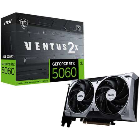 Видеокарта MSI GeForce RTX 5060 8192Mb, Ventus 2X OC 8 Gb (RTX 5060 8G Ventus 2X OC) 1xHDMI, 3xDP, Ret