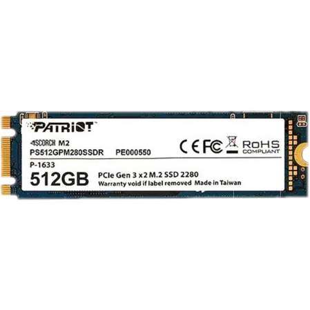 Внутренний SSD-накопитель 512Gb PATRIOT PS512GPM280SSDR M.2 PCIe NVMe 3.0 x2