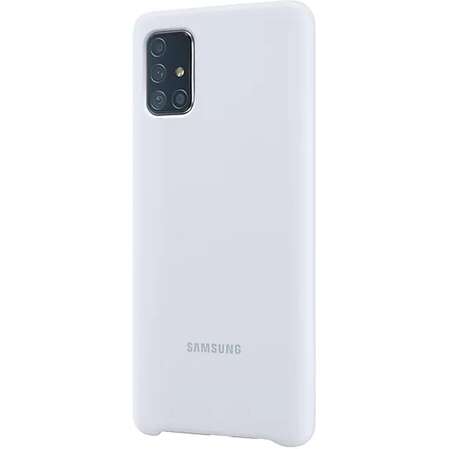 Чехол для Samsung Galaxy A71 SM-A715 Silicone Cover серебристый