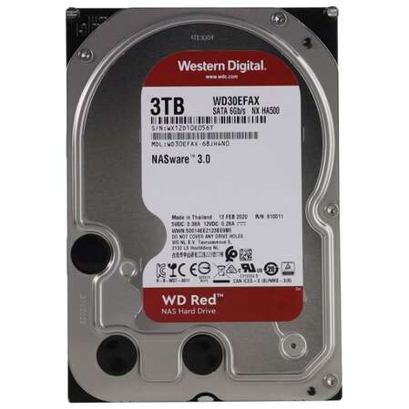 Внутренний жесткий диск 3,5" 3Tb Western Digital (WD30EFAX) 256Mb 5400rpm IntelliPower SATA3 Red