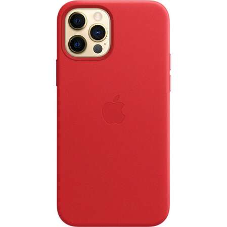 Чехол для Apple iPhone 12\12 Pro Leather Case with MagSafe Red