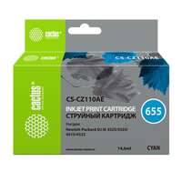 Картридж Cactus CS-CZ110AE №655 голубой для HP DJ IA 3525/5525/4525 с чипом