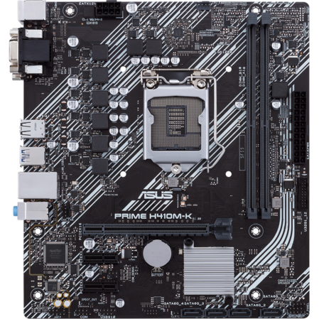 Материнская плата ASUS Prime H410M-K H410 Socket-1200 2xDDR4, 4xSATA3, 1xPCI-E16x, 2xUSB3.2, D-Sub, DVI-D, Glan, mATX