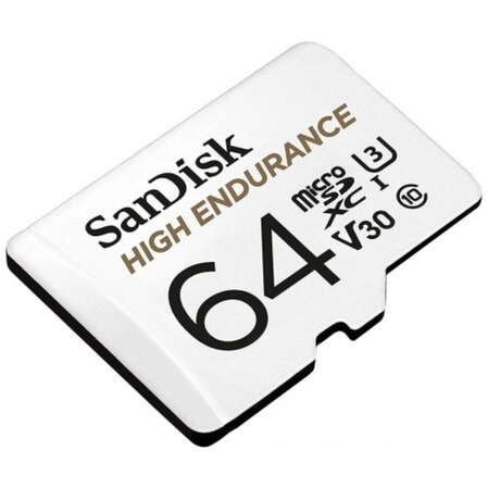 Карта памяти Micro SecureDigital 64Gb SanDisk High Endurance microSDXC class 10 UHS-1 U3 V30 (SDSQQNR-064G-GN6IA)