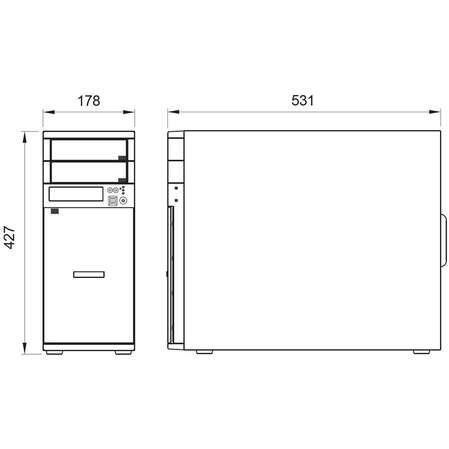 Корпус Ablecom 4-trays Workstation Chassis 2 x 5.25" drive bays 4 x 3.5" swappable HDD trays; 4-port 6 Gbps SAS/ SATA to SATA HDD; no PSU onboard (AC-PS7500