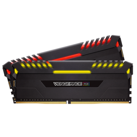 Модуль памяти DIMM 32Gb 2х16Gb DDR4 PC25600 3200MHz Corsair Vengeance Black Heat spreader, Custom Performance PCB, RGB LED, XMP 2.0 (CMR32GX4M2D3200C16)