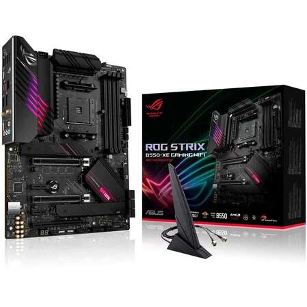 Материнская плата ASUS ROG Strix B550-XE Gaming WiFi B550 Socket AM4 4xDDR4, 6xSATA3, RAID, 2xM.2, 3xPCI-E16x, 2xUSB3.2, 1xUSB3.2 Type C, DP, HDMI, Wi-Fi, 2.5Glan, ATX