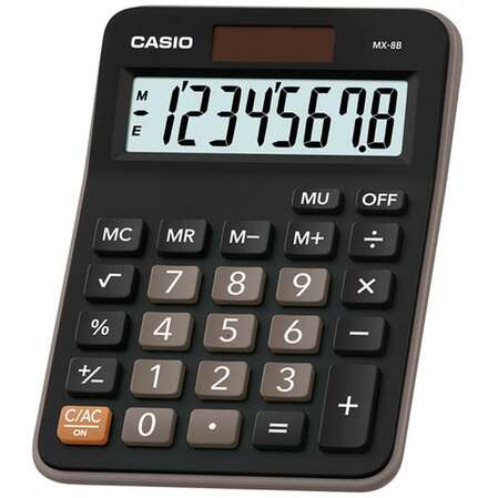 Калькулятор Casio MX-8B черный/коричневый 8-разр.