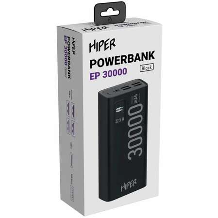 Внешний аккумулятор Hiper EP 30000 30000mAh 3A QC PD черный
