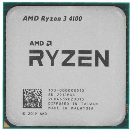 Процессор AMD Ryzen 3 4100, 3.8ГГц, (Turbo 4.0ГГц), 4-ядерный, L3 4МБ, Сокет AM4, OEM+cooler